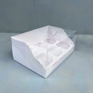 Коробка на 6 капкейков с прозрачной крышкой, 245х155х100 мм