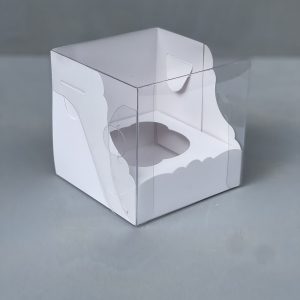 Коробка на 1 капкейк с прозрачной крышкой, 10*10*10