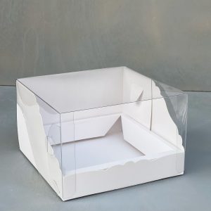 Коробка для торта "Бенто" с пластиковой крышкой, 170*170*100 мм