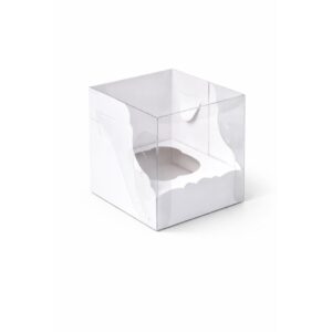 Коробка на 1 капкейк с прозрачной крышкой, 100*100*100 мм