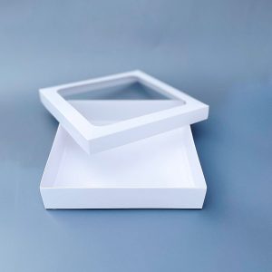 Коробка для клубники в шоколаде Белая 200*200*40 мм