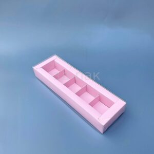 Коробка под 5 конфет Розовая 230*70*30 мм