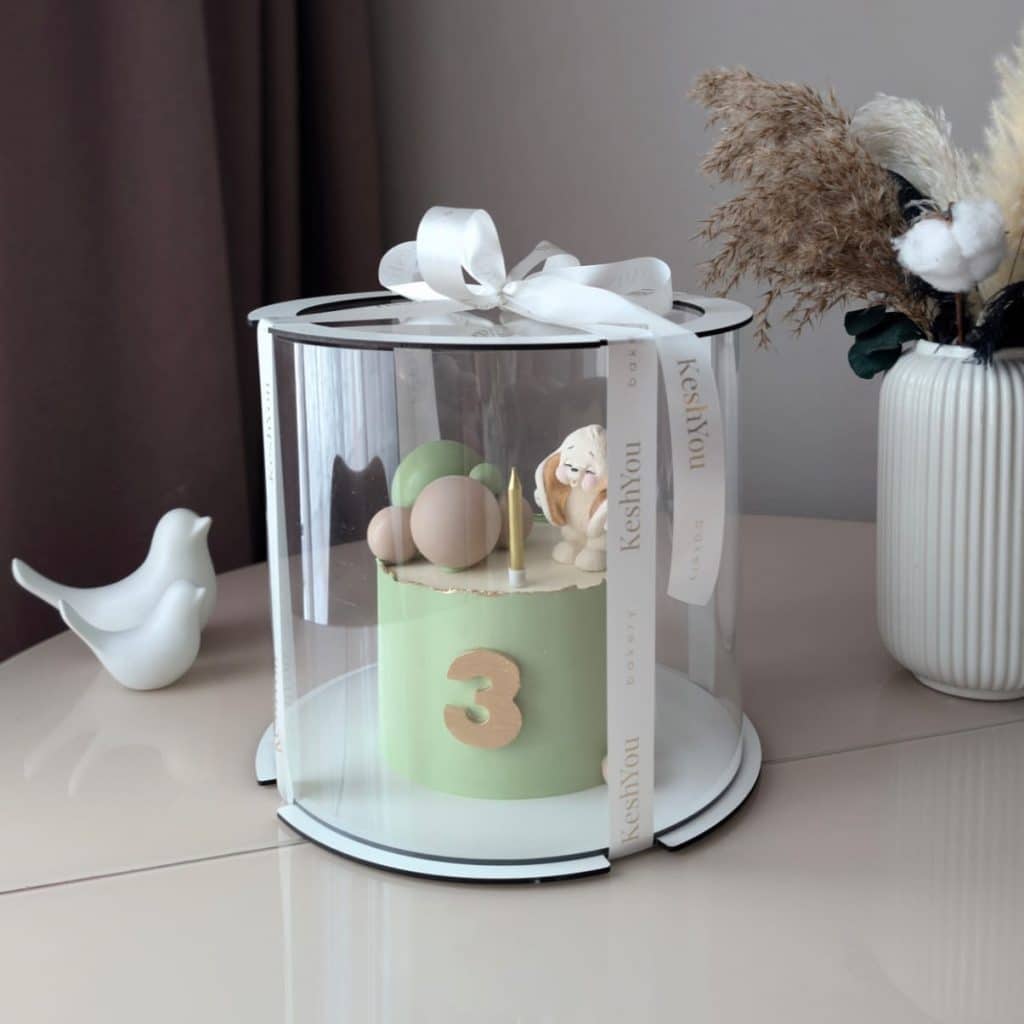 Коробка-тубус для торта из ЛХДФ с двойным дном 26*24 см