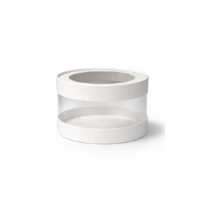 Шляпная коробка белая с окном Aqua 180х110 мм