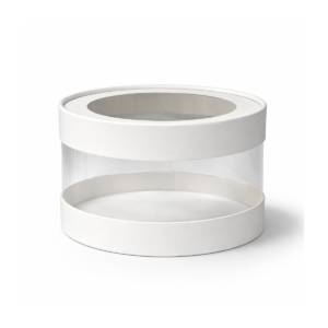 Шляпная коробка белая с окном Aqua 160х100 мм