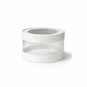 Шляпная коробка белая с окном Aqua 200х120 мм