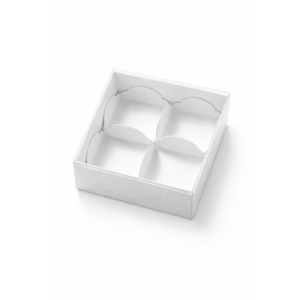 Коробка для моти 4 шт с пластиковой крышкой 120*120*55 мм